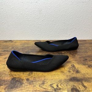 Rothys The Point Black Knit Comfort Slip On Ballet Flats Womens 6.5 Black